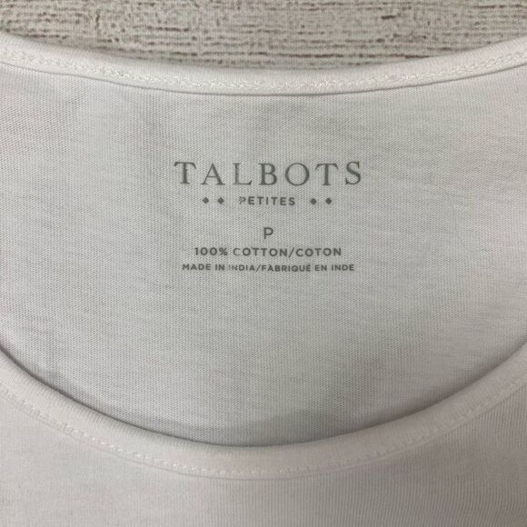 Talbots women S petite sleeveless tank top white w/textured embroidery design - Picture 6 of 9